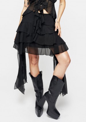 Disturbia Aleera Chiffon Ruffle Skirt | MU2789014