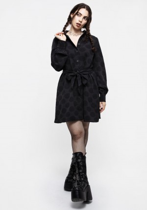 Disturbia Arachnida Jacquard Mini Shirt Šaty | HL8219706