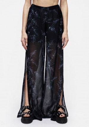 Disturbia Bracken Sheer Chiffon Široké Leg Trousers | GH6387429