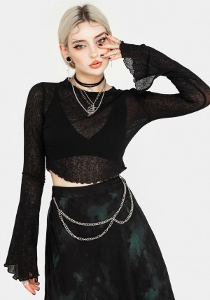 Disturbia Cassia Jersey Mesh Crop Top | RF2369785