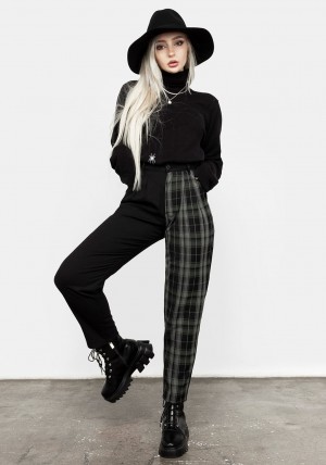 Disturbia Checkmate High Pasem Tapered Trousers | DS4538027