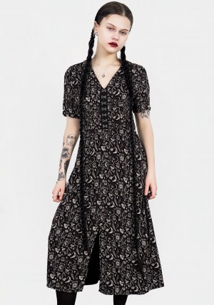 Disturbia Craft V-neck Midi Šaty | GT2739180