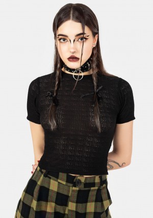 Disturbia Elissa Textured Jersey Tee | RQ0596137