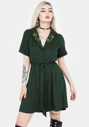 Disturbia Fable Button Up Mini Shirt Šaty | UH5213809