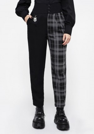 Disturbia Fenrir High Waisted Check Tapered Trousers | GA4296078