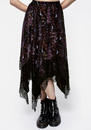 Disturbia Foxglove Chiffon Handkerchief Hem Skirt | JG7681243