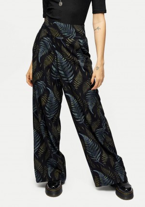 Disturbia Frond Print Široké Leg Smocked Trouser | ZR7536214