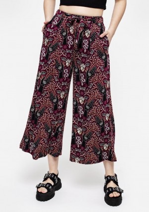 Disturbia Hemlock Print Tie Pasem Culottes | NW3657901