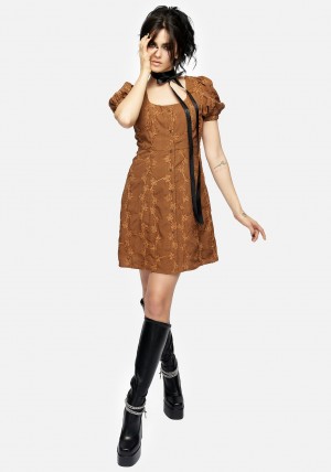 Disturbia Honeysuckle Puff Sleeve Mini Šaty | WB6082491