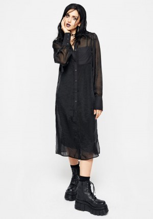 Disturbia Loveless Midi Shirt Šaty | AJ8962730