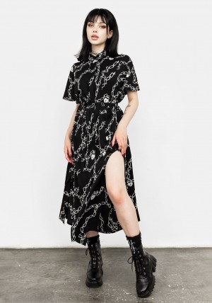 Disturbia Lovelock Oversized Midi Šaty | HA7864351