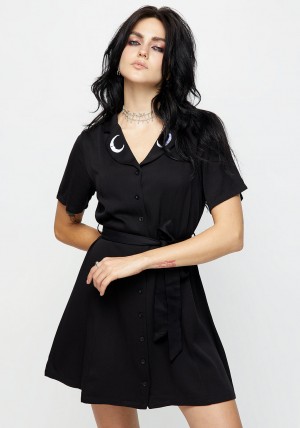 Disturbia Luna Button Down Mini Shirt Šaty | ZG1852907