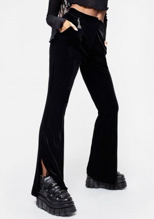 Disturbia Morrigan Side Split Flared Trousers | OU9416352