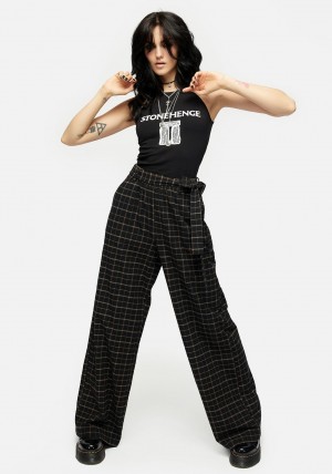 Disturbia Ransom Tie Pasem Check Trousers | IO8723045