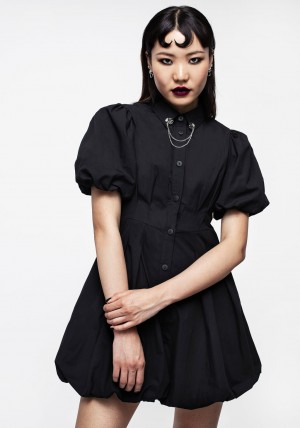 Disturbia Skeleton Collar Bubble Hem Mini Šaty | YL4981256