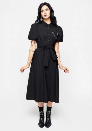 Disturbia Skeleton Collar Midi Shirt Šaty | PS0816397