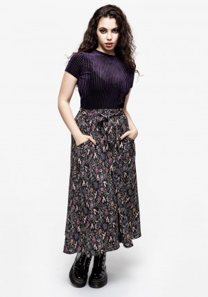 Disturbia Snapdragon Tie Detail Midi Skirt | XW8319526