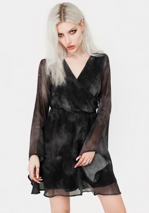 Disturbia Tempest Flared Sleeve Mini Šaty | CJ7105643