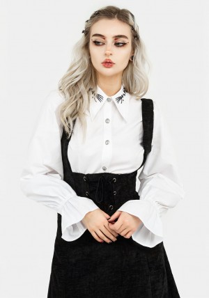 Disturbia Tempora Embroidered Button Up Shirt | QV6794285