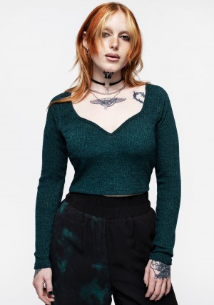 Disturbia Vendetta Long Sleeve Crop Top | SX3209816