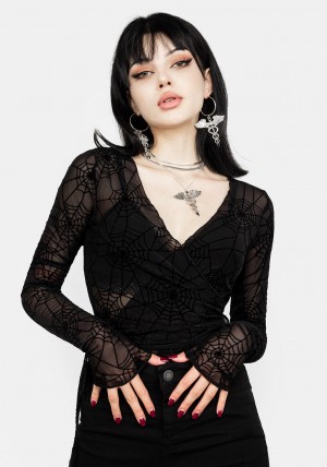 Disturbia Venom Mesh Wrap Top | VA0186973