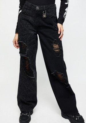 Disturbia Venom Spliced Široké Leg Jeans | OB1532947