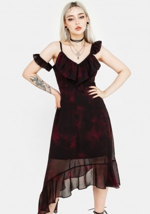 Disturbia Vesta Asymmetric Chiffon Midaxi Šaty | AT4852061