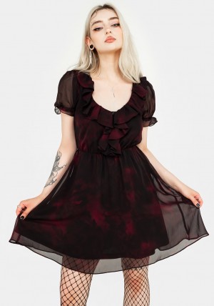 Disturbia Vesta Chiffon Ruffle Mini Šaty | MO7248690