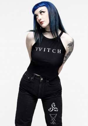 Disturbia Witch Racer Back Crop Vest | CI3564170