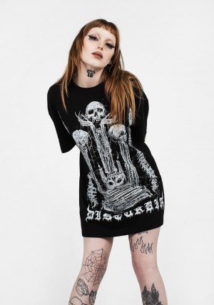 Disturbia Xenomort Krátké Sleeve T Shirt Šaty | SG7564012