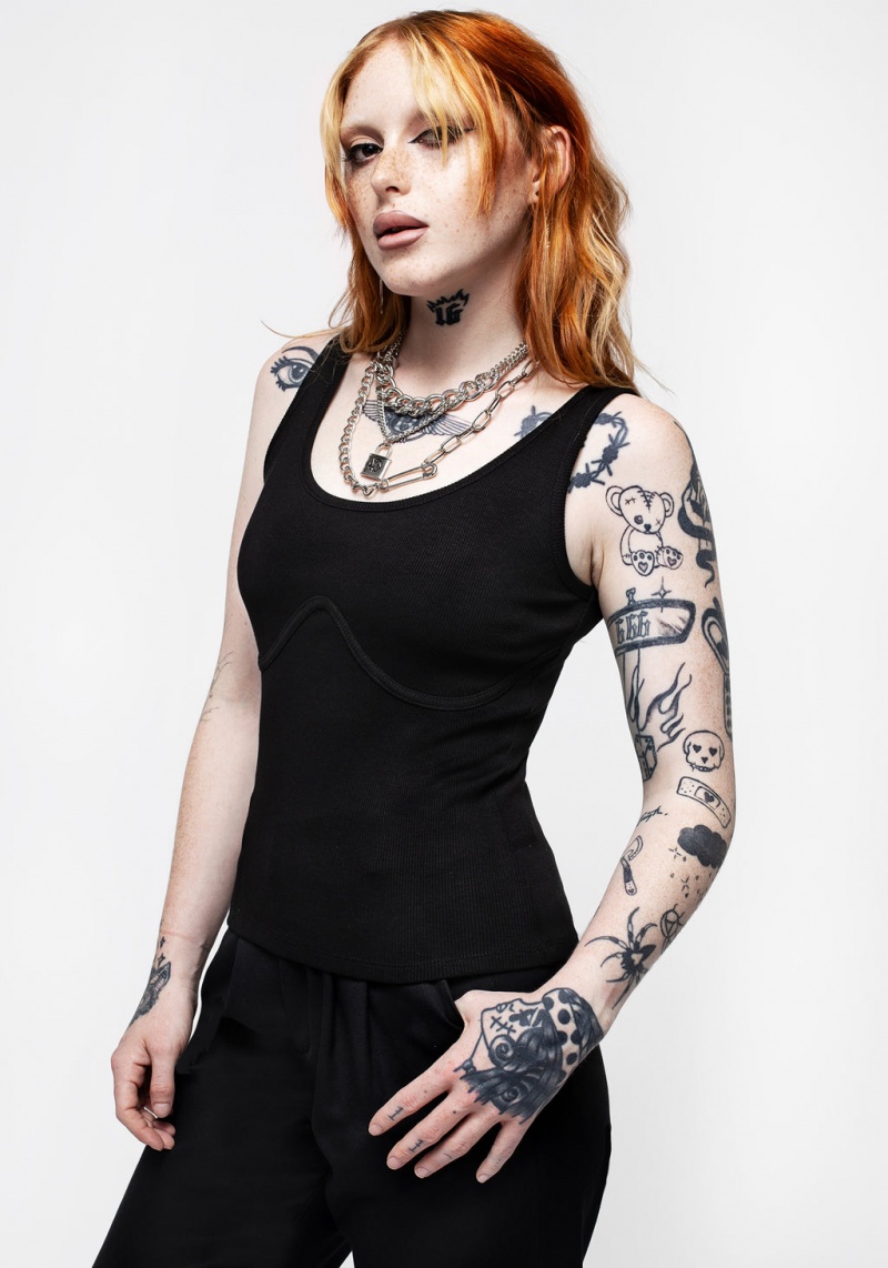 Disturbia Apocrypha Rib Vest With Mock Boning | CY2307651