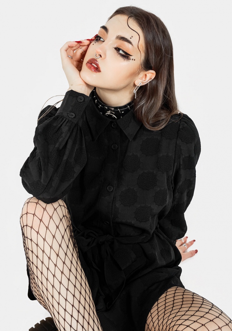 Disturbia Arachnida Jacquard Mini Shirt Šaty | HL8219706