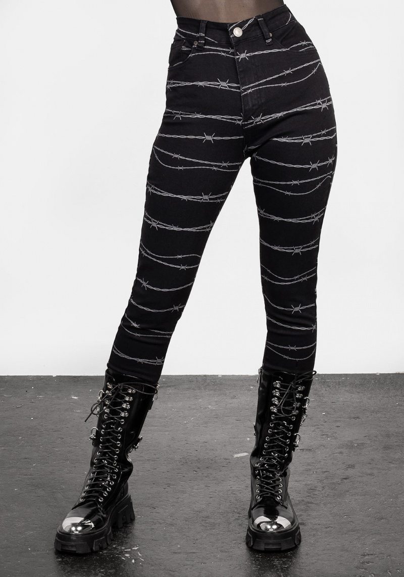 Disturbia Barbed Denim Hubená Jeans | VZ4507138