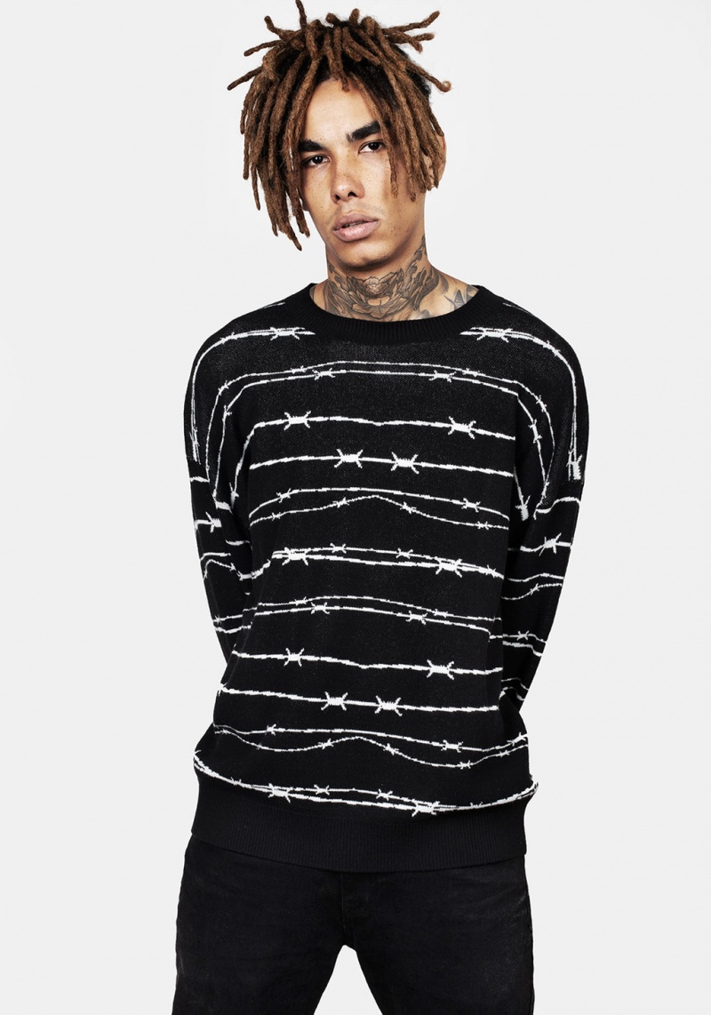 Disturbia Barbed Longline Crew Neck Jumper | UP5936480