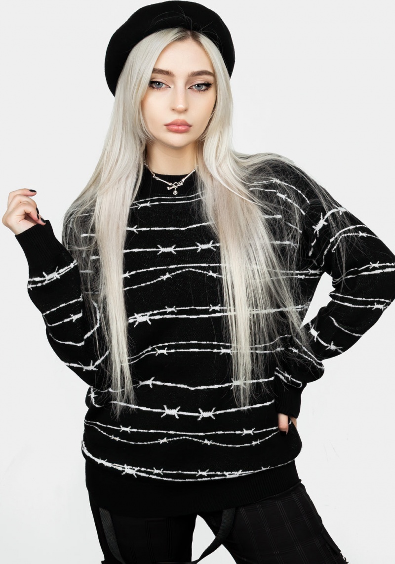 Disturbia Barbed Longline Crew Neck Jumper | UP5936480