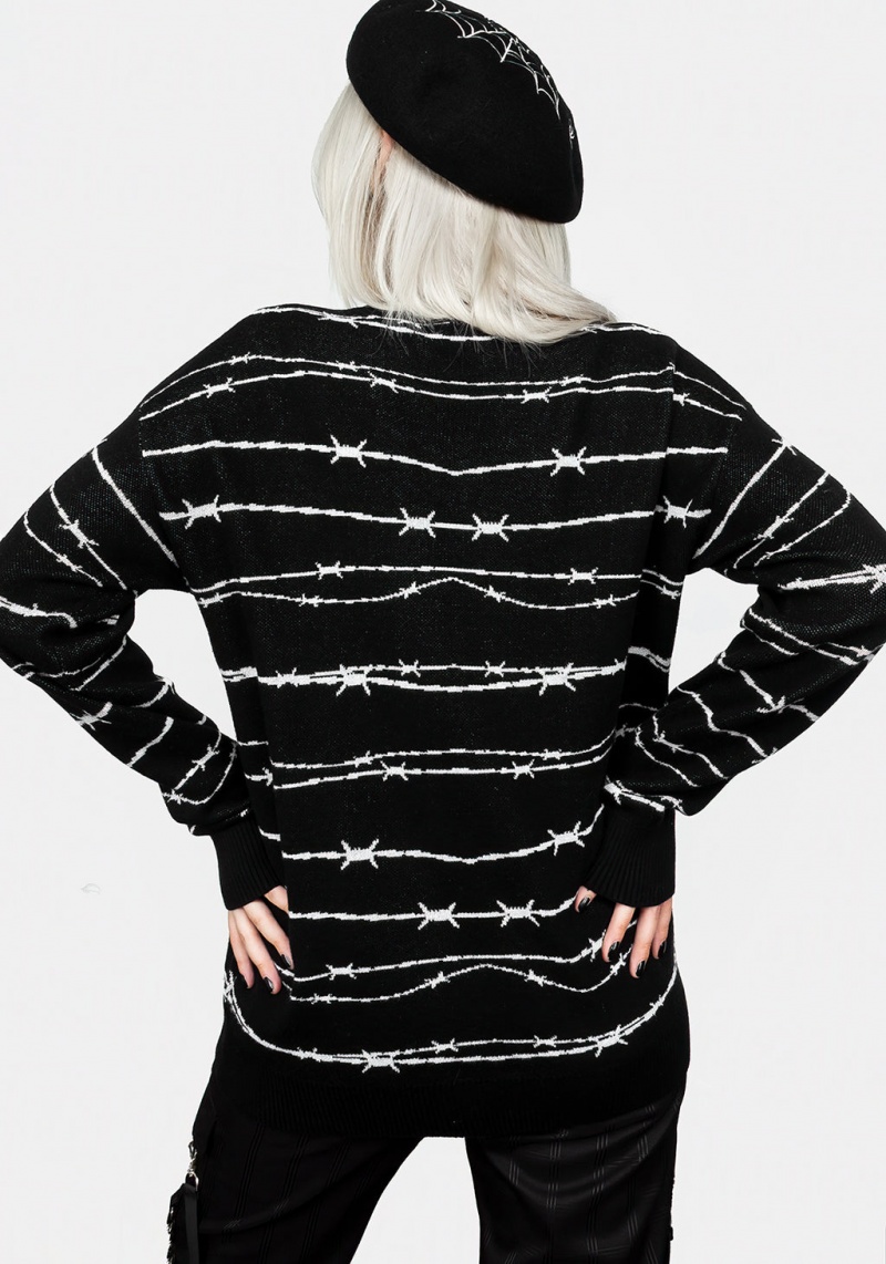 Disturbia Barbed Longline Crew Neck Jumper | UP5936480