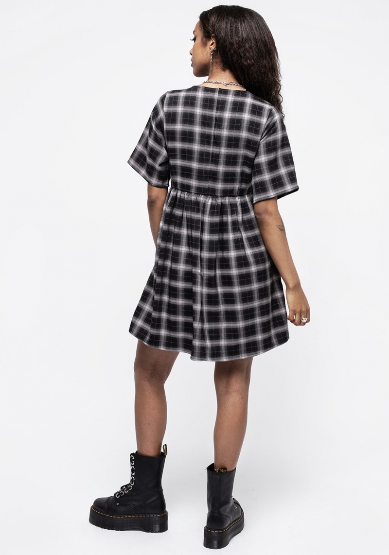 Disturbia Billie Check Mini Smock Šaty | WP2980147