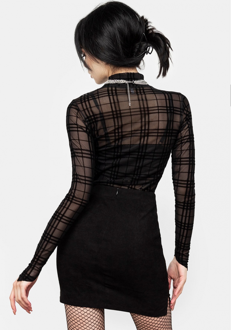 Disturbia Buffy Check Mesh Top | PC0739586