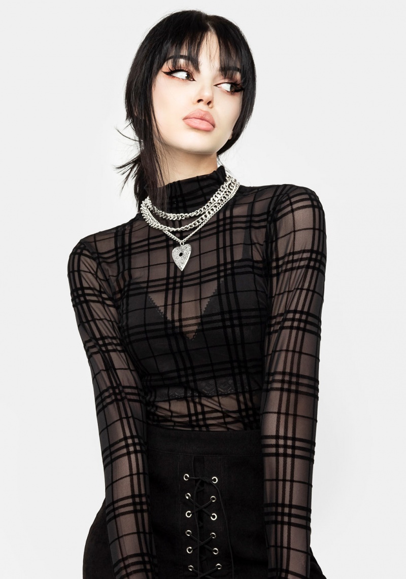 Disturbia Buffy Check Mesh Top | PC0739586