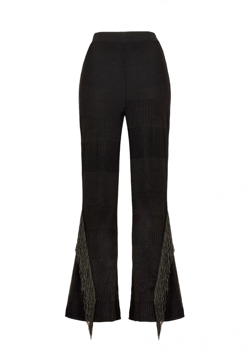 Disturbia Coyote Fringed Jersey Flares | VI5729483