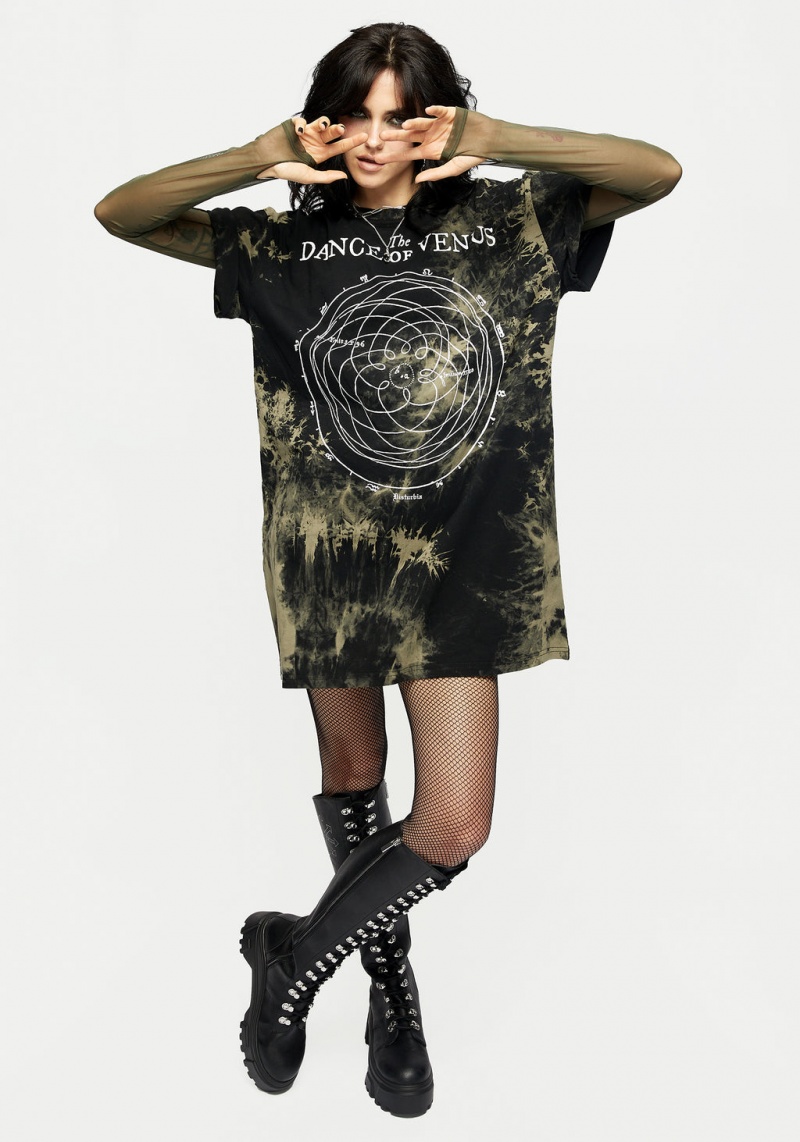 Disturbia Dance Of Venus Tie Dye T-shirt Šaty | SI3948216