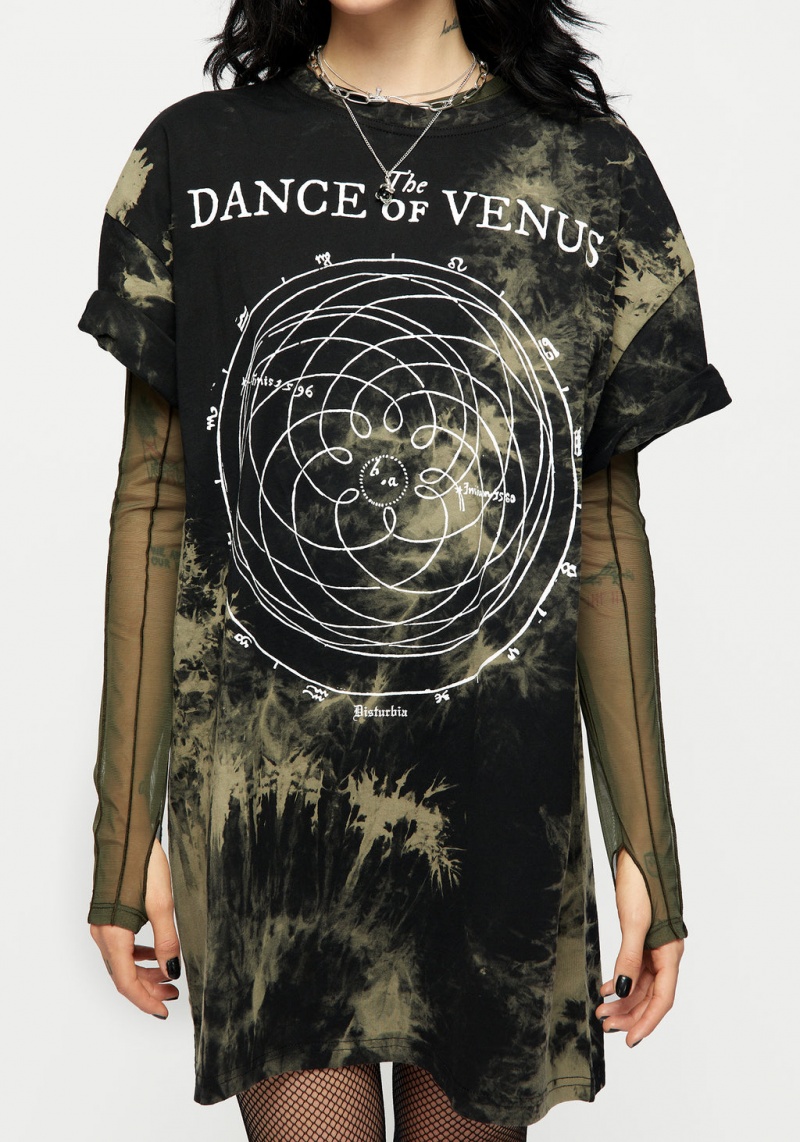 Disturbia Dance Of Venus Tie Dye T-shirt Šaty | SI3948216