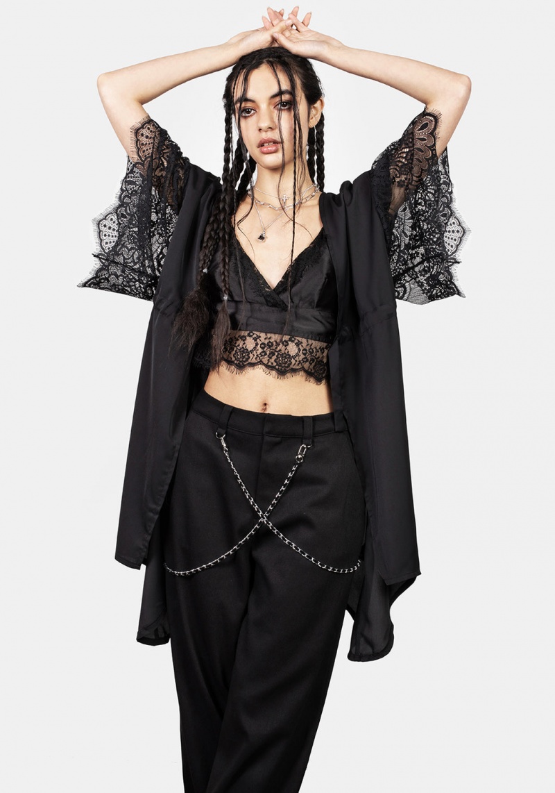 Disturbia Departed Krajkové Sleeve Kimono | MC9837065