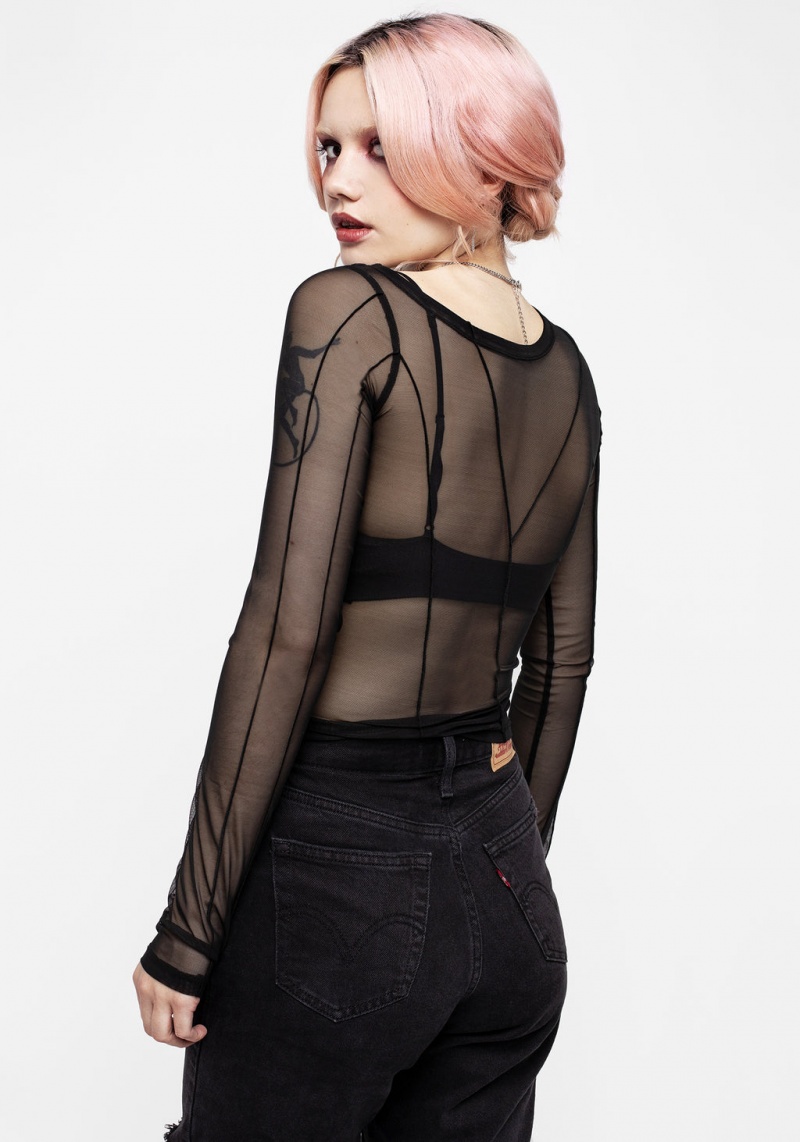 Disturbia Dissident Asymmetric Seam Mesh Top | LW4185702