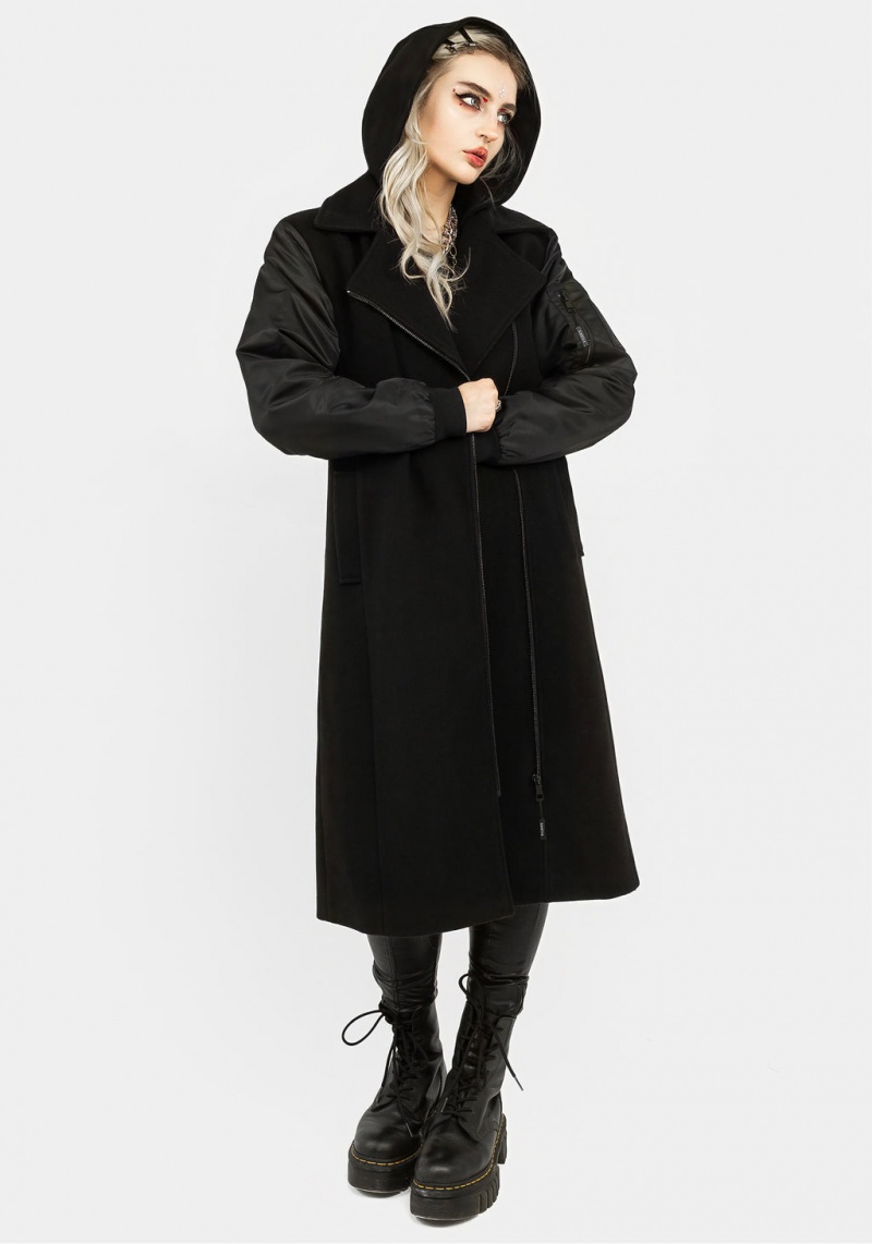 Disturbia Doomsday Bomber Coat with Detachable Hood | XH5821649