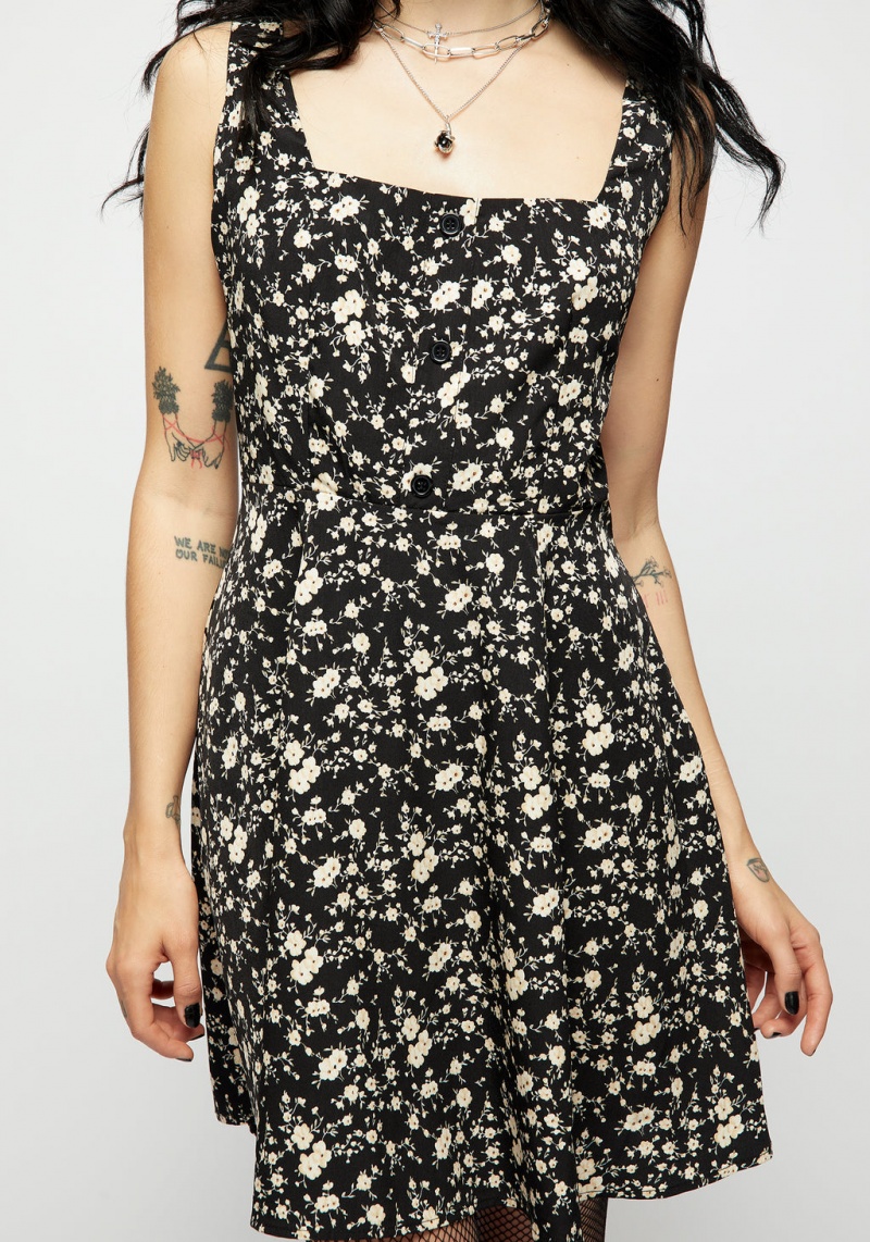 Disturbia Dryad Floral Button Mini Šaty | KU0143986