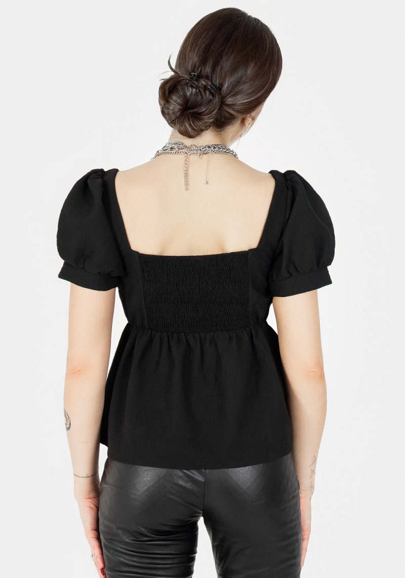 Disturbia Elena Puff Sleeve Peplum Top | KR3890746