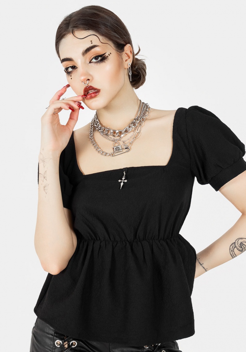 Disturbia Elena Puff Sleeve Peplum Top | KR3890746