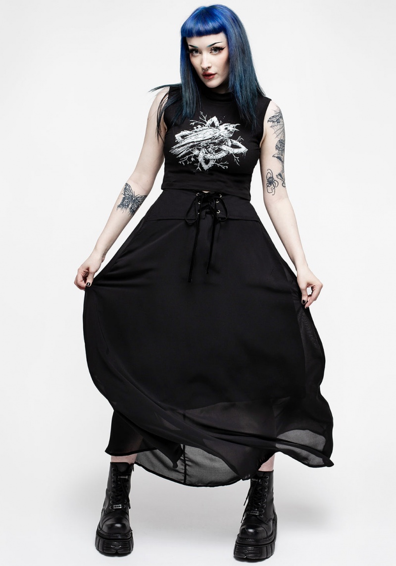 Disturbia Eris Krajkové Up Maxi Skirt | XW3851972