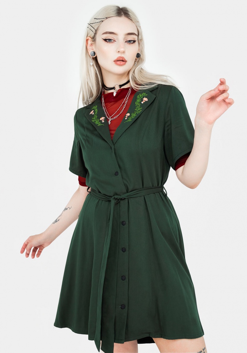 Disturbia Fable Button Up Mini Shirt Šaty | UH5213809